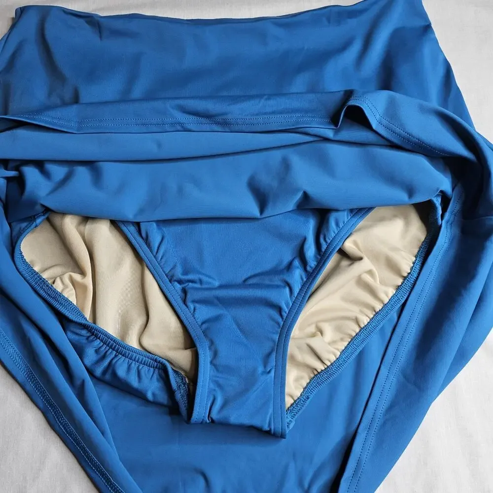 Land's End Swim Skort Womens Sz 14 Light Blue Ready To Wear Resort Summer